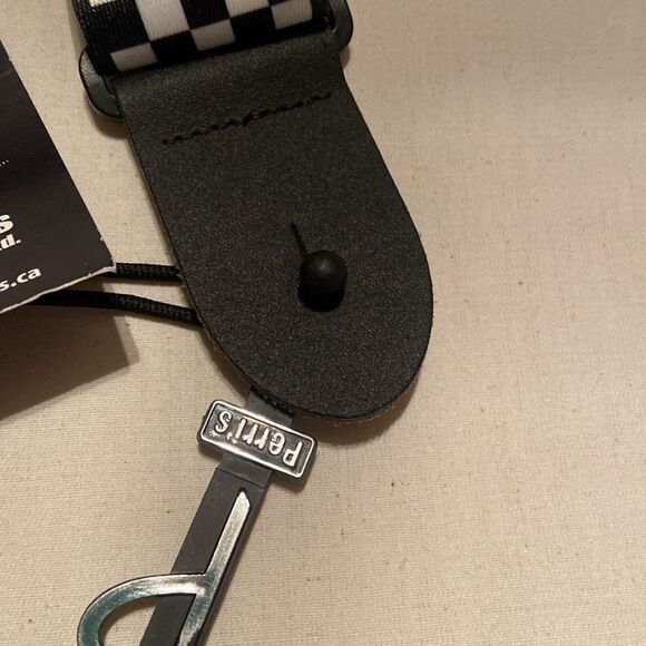 Perri's 2" Polyester Guitar Strap black and white white checker - Picture 5 of 6